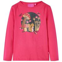Langærmet T-shirt til børn str. 92 pink
