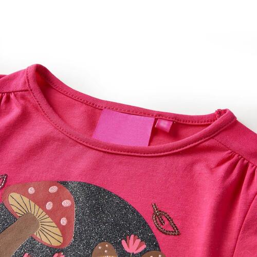 Langærmet T-shirt til børn str. 92 pink