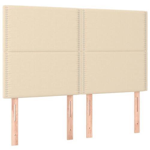 Sengegavle 4 stk. 72x5x78/88 cm stof cremefarvet