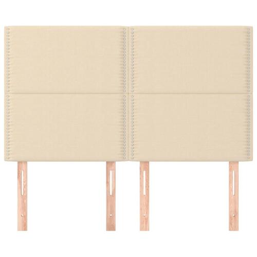 Sengegavle 4 stk. 72x5x78/88 cm stof cremefarvet