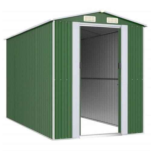 Haveskur 192x357x223 cm galvaniseret stål grøn