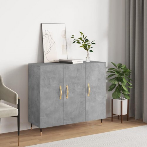 Skab 90x34x80 cm konstrueret træ betongrå