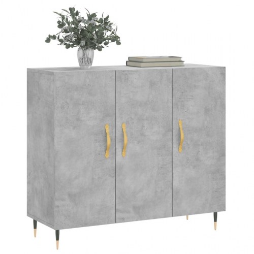 Skab 90x34x80 cm konstrueret træ betongrå