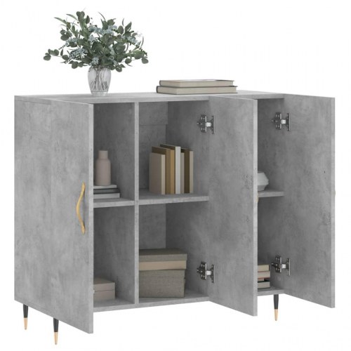 Skab 90x34x80 cm konstrueret træ betongrå