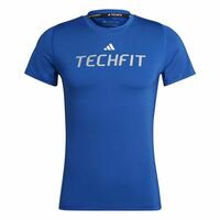 Kortærmet T-shirt til Mænd Adidas techfit Graphic Blå S