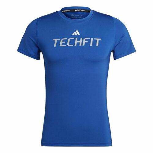 Kortærmet T-shirt til Mænd Adidas techfit Graphic Blå S