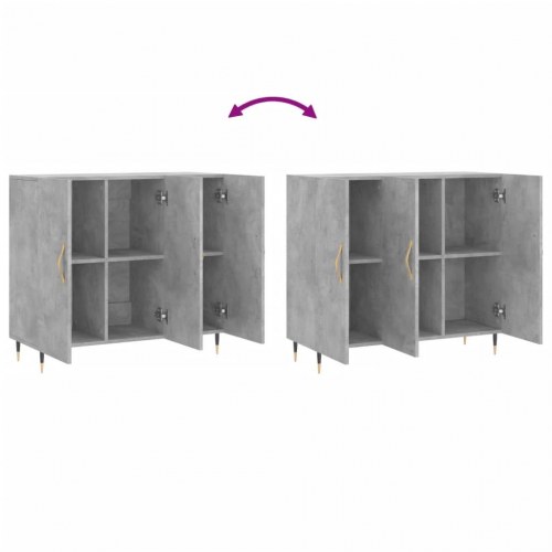 Skab 90x34x80 cm konstrueret træ betongrå