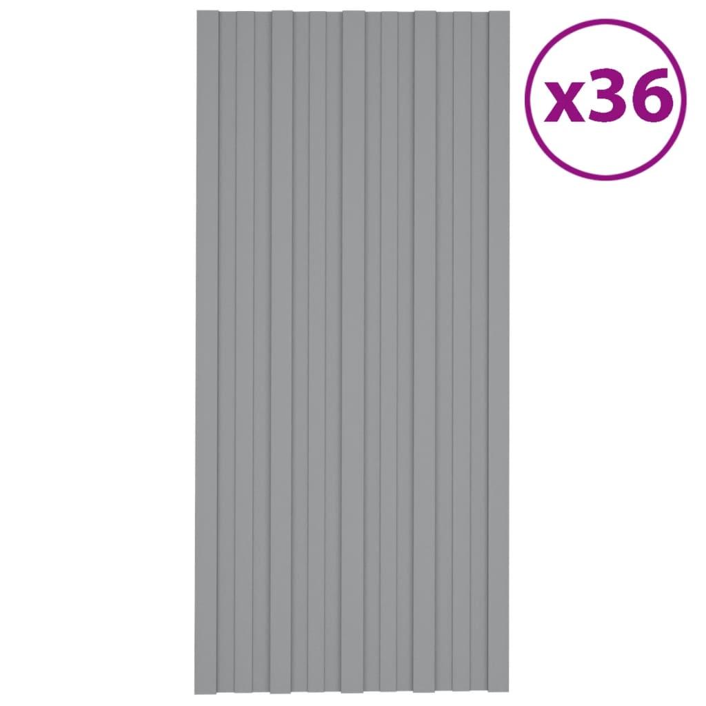 Tagplader 36 stk. 100x45 cm galvaniseret stål grå