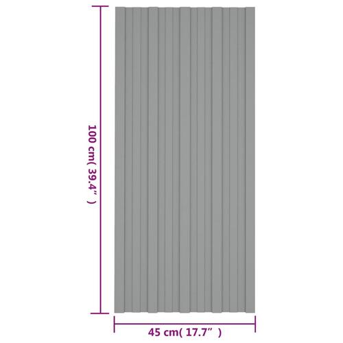 Tagplader 36 stk. 100x45 cm galvaniseret stål grå