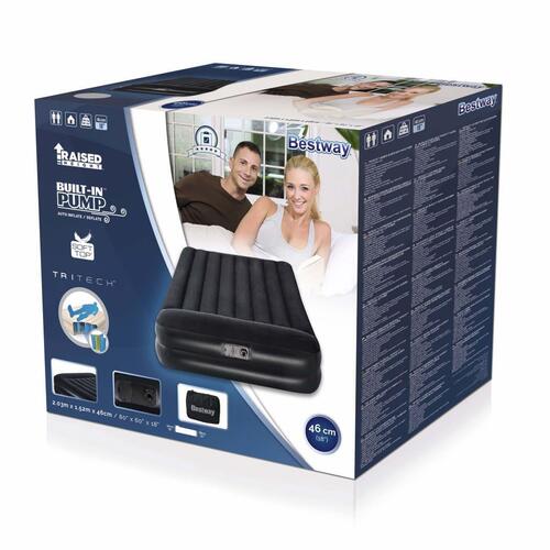 Bestway luftmadras Premium med indbygget pumpe 203 x 152 cm 67403