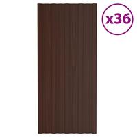 Tagplader 36 stk. 100x45 cm galvaniseret stål brun