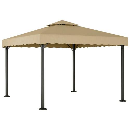 Pavillon 3x3 m aluminium og stål gråbrun