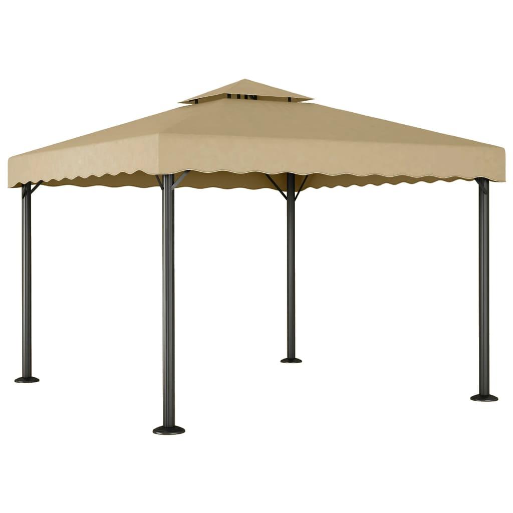 Pavillon 3x3 m aluminium og stål gråbrun