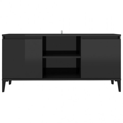 Tv-skab med metalben 103,5x35x50 cm sort højglans