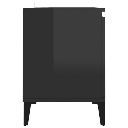 Tv-skab med metalben 103,5x35x50 cm sort højglans