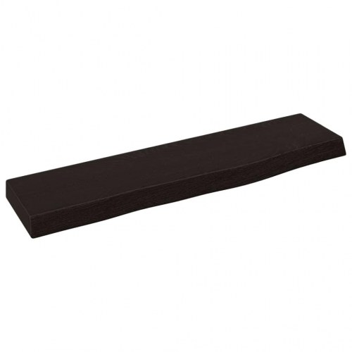 Væghylde 40×10×2 cm i behandlet massivt egetræ - mørkebrun