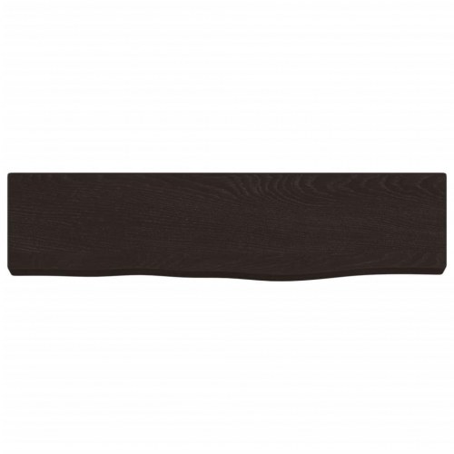 Væghylde 40×10×2 cm i behandlet massivt egetræ - mørkebrun