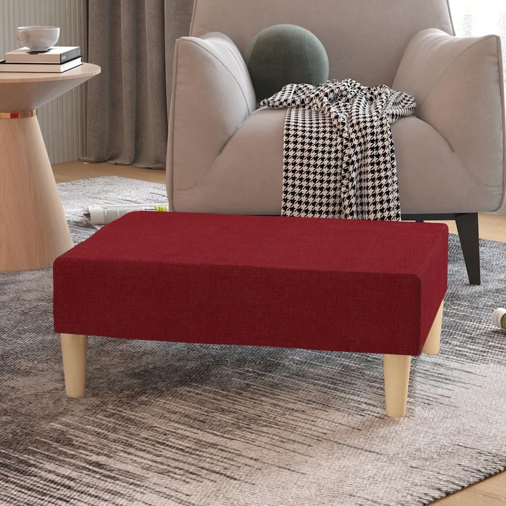 Fodskammel 78x56x32 cm stof vinrød
