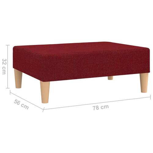 Fodskammel 78x56x32 cm stof vinrød