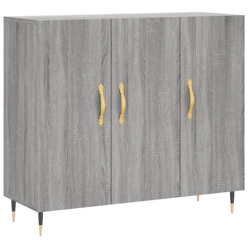 Skab 90x34x80 cm konstrueret træ grå sonoma-eg