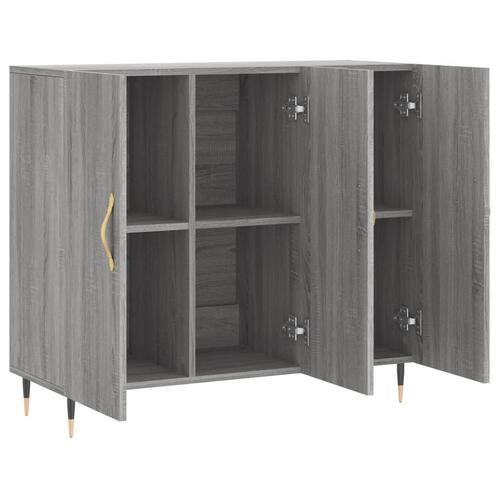 Skab 90x34x80 cm konstrueret træ grå sonoma-eg