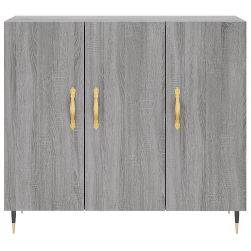 Skab 90x34x80 cm konstrueret træ grå sonoma-eg
