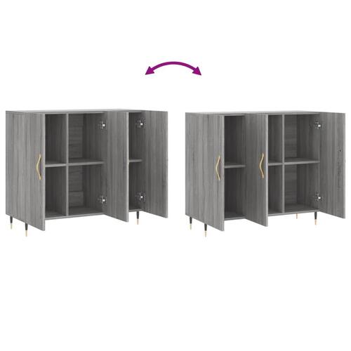 Skab 90x34x80 cm konstrueret træ grå sonoma-eg