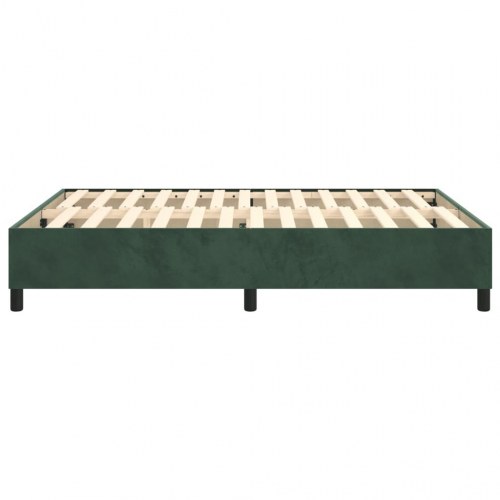 Boxspring sengeramme i fløjl - mørkegrøn 140 × 190 cm