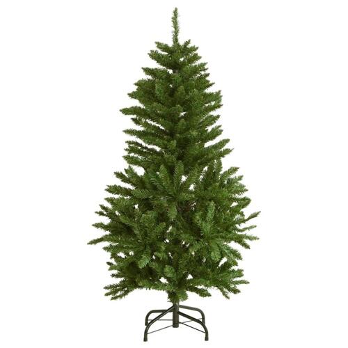 Kunstigt juletræ 150 LED'er og kuglesæt hængslet 120 cm