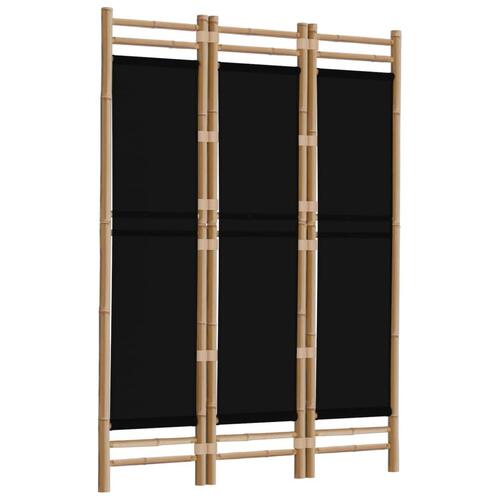 3-panels rumdeler 120 cm foldbar bambus og kanvas