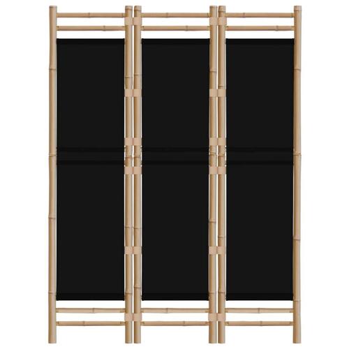 3-panels rumdeler 120 cm foldbar bambus og kanvas