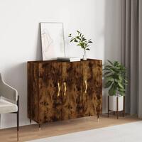 Skab 90x34x80 cm konstrueret træ røget egetræsfarve