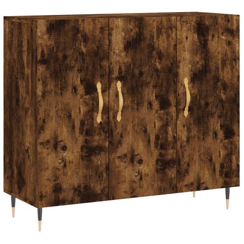 Skab 90x34x80 cm konstrueret træ røget egetræsfarve