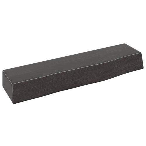 Væghylde 40x10x6 cm behandlet massivt egetræ mørkebrun
