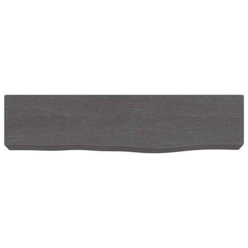 Væghylde 40x10x6 cm behandlet massivt egetræ mørkebrun