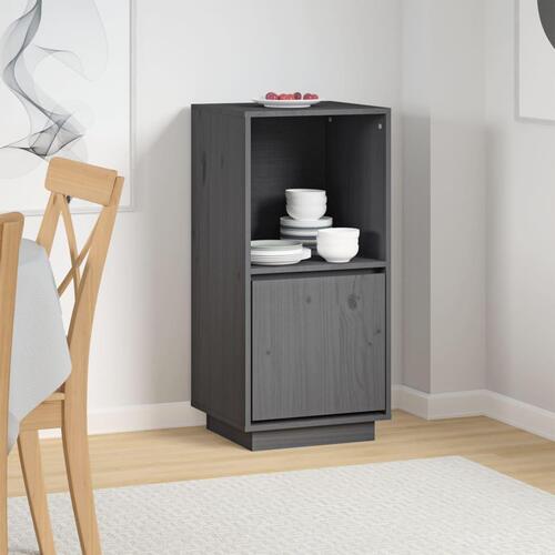Skænk 38x35x80 cm massivt fyrretræ grå