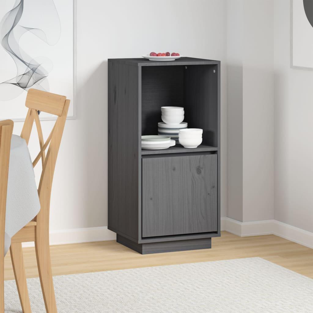 Skænk 38x35x80 cm massivt fyrretræ grå