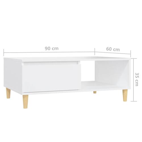 Sofabord 90x60x35 cm spånplade hvid