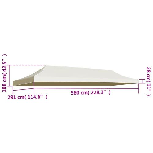Tag til festtelt 3x6 m cremefarvet