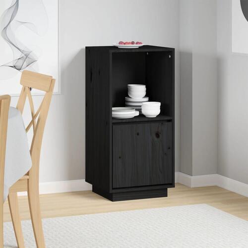 Skænk 38x35x80 cm massivt fyrretræ sort