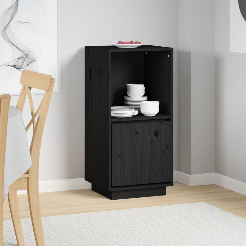 Skænk 38x35x80 cm massivt fyrretræ sort