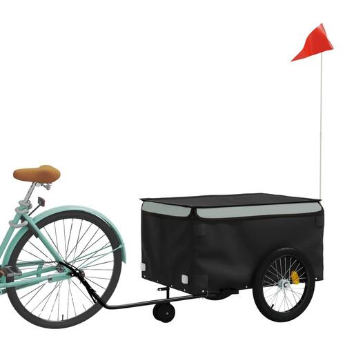 Cykelanhænger 45 kg jern sort og grå