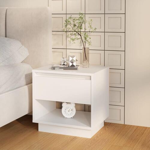 Sengeborde 2 stk. 45x34x44 cm konstrueret træ hvid