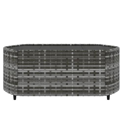 Loungesæt til haven 4 dele med hynder polyrattan grå