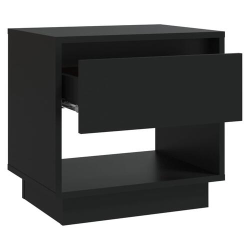 Sengebord 45x34x44 cm konstrueret træ sort