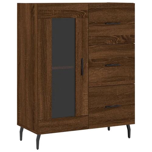 Skænk 69,5x34x90 cm konstrueret træ brun egetræsfarve