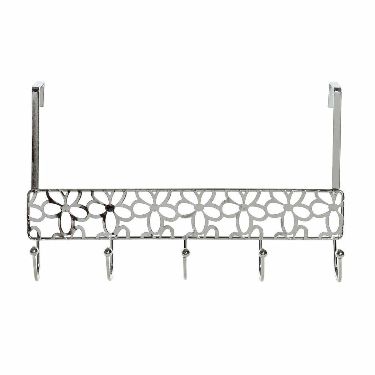 Knagerække til dør Sølvfarvet Metal Plastik Cvetlice 32 x 10 x 19 cm