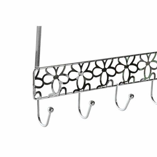 Knagerække til dør Sølvfarvet Metal Plastik Cvetlice 32 x 10 x 19 cm