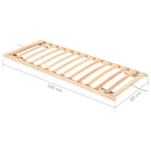 Lamelbund 13 lameller justerbar hoved- og fodende 80x200 cm