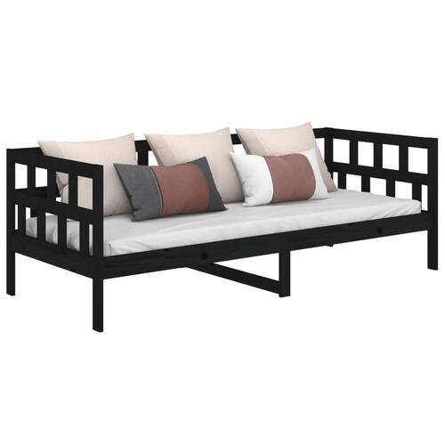 Daybed 80x200 cm massivt fyrretræ sort